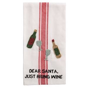 Beaded Christmas Cocktail Towel - 3 Designs
