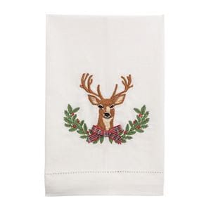 Embroidered Christmas Deer Towel