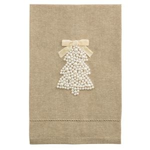 Tree White Christmas Pearl Towel