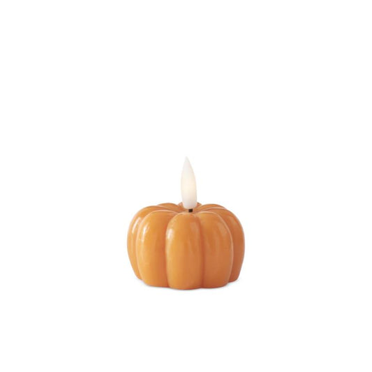 2.5 Inch Orange Wax LED Flicker Flame Candle w/Timer