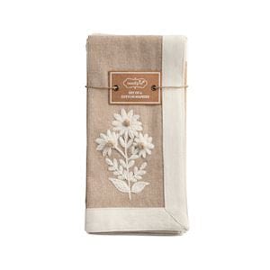 Cream or Chambray Embroidered Napkin Pack (Set of 4)