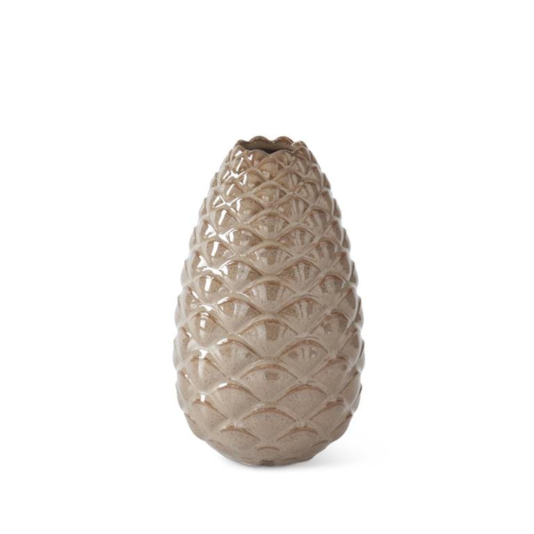 6 Inch Tan Ceramic Pinecone Vase
