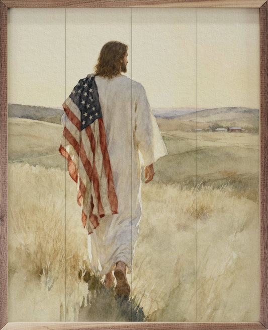 Jesus And The Flag Art Print