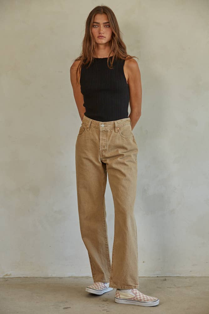Ribbed Boat Neck Sleeveless Top