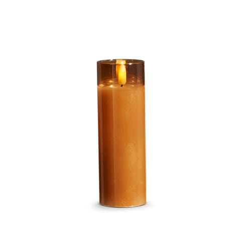 2" X 6" Gold Glass Ivory Pillar Candle