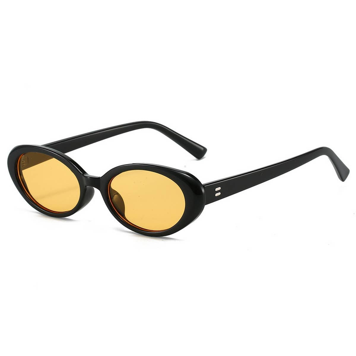 RETRO SMALL OVAL FRAME SUNGLASSES_CWASG0479: BROWN1 / (OS) 2