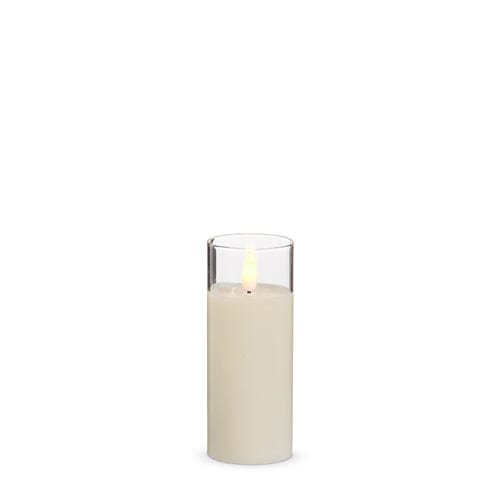 2" X 5" Clear Glass Ivory Pillar Candle