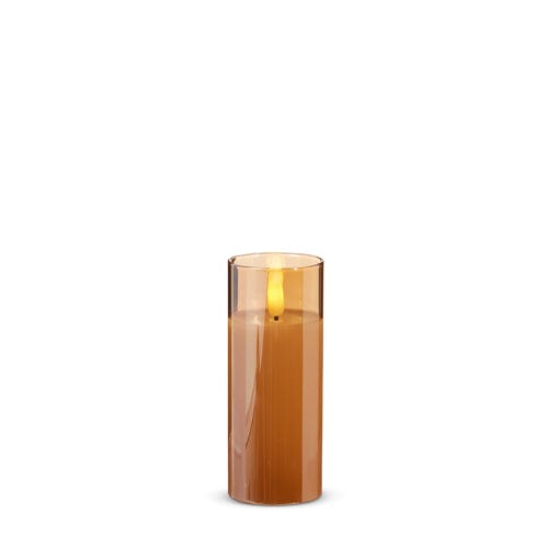 2" X 5" Gold Glass Ivory Pillar Candle