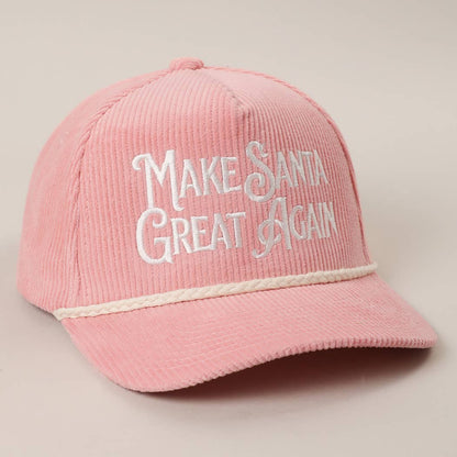 MAKE SANTA GREAT AGAIN Corduroy Rope Trucker Hat