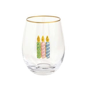 Beaded Candles Wine Glass