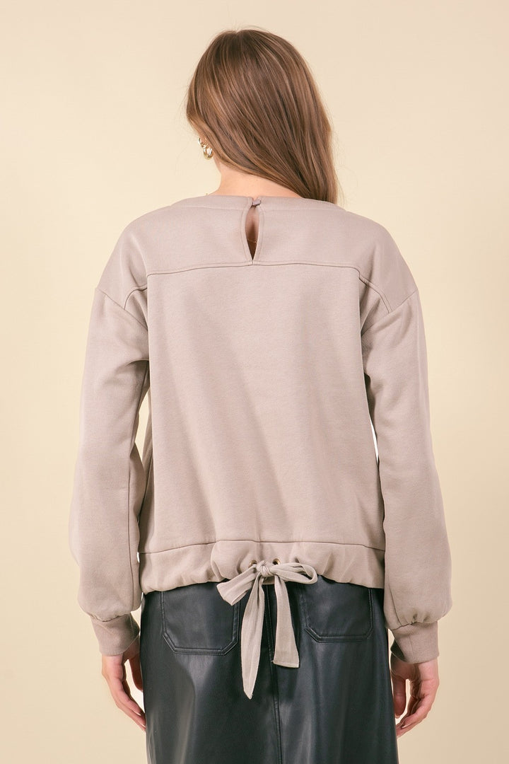 Fleece Round Neck Drawstring