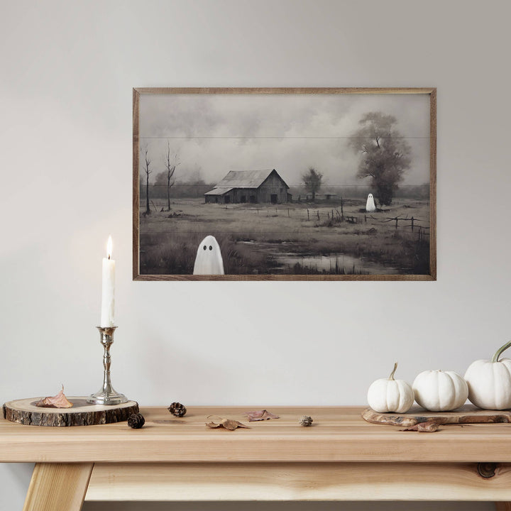 Barn With Ghosts By Petals Prints Design Wall Art
