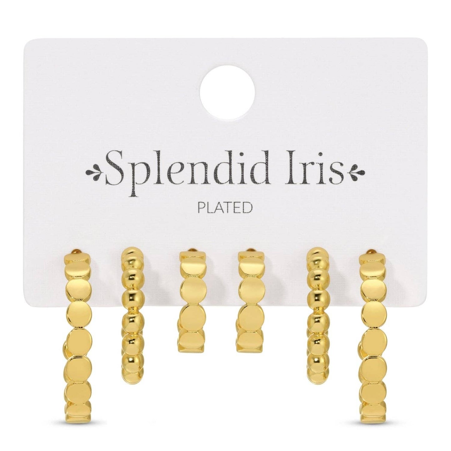 Gold Earring Combo 3, Assorted Dot Hoops