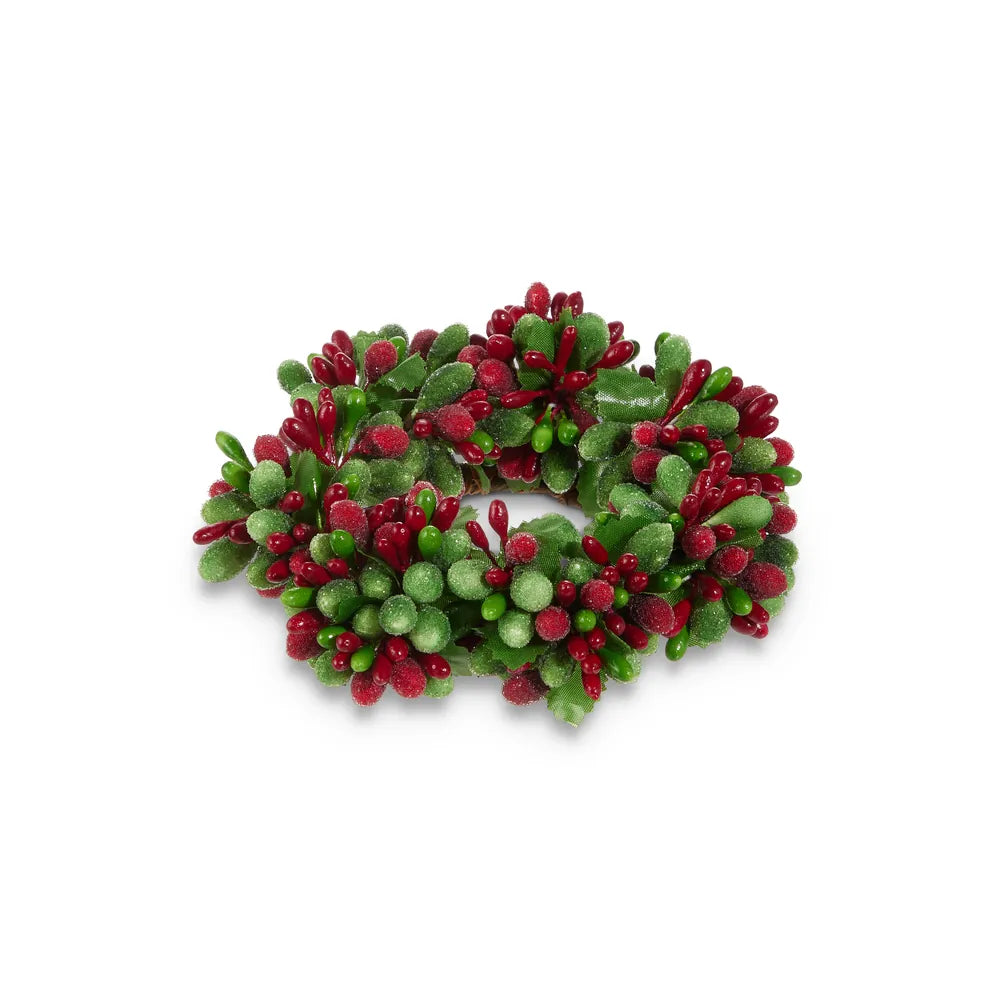 4.5" Beaded Berry Candle Ring