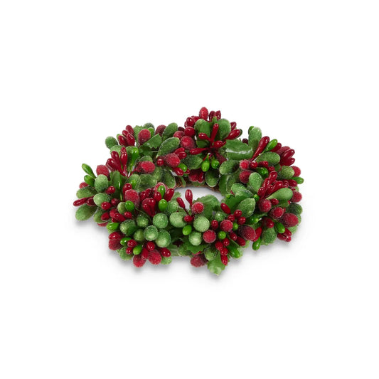 4.5" Beaded Berry Candle Ring