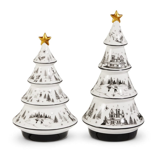 12" Through the Woods Ceramic Trees