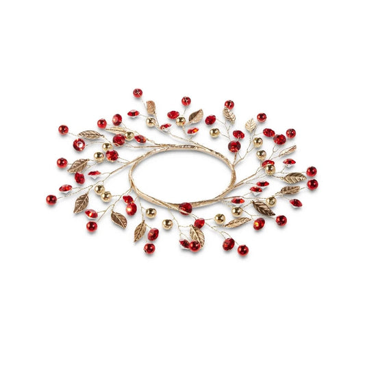 3.5" Red Jeweled Candle Ring