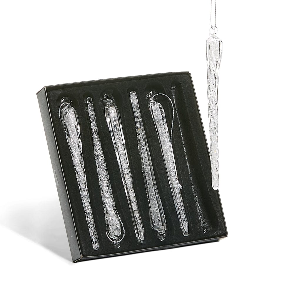 5.5" Box of Glass Icicle Ornaments