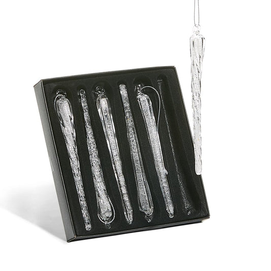 5.5" Box of Glass Icicle Ornaments