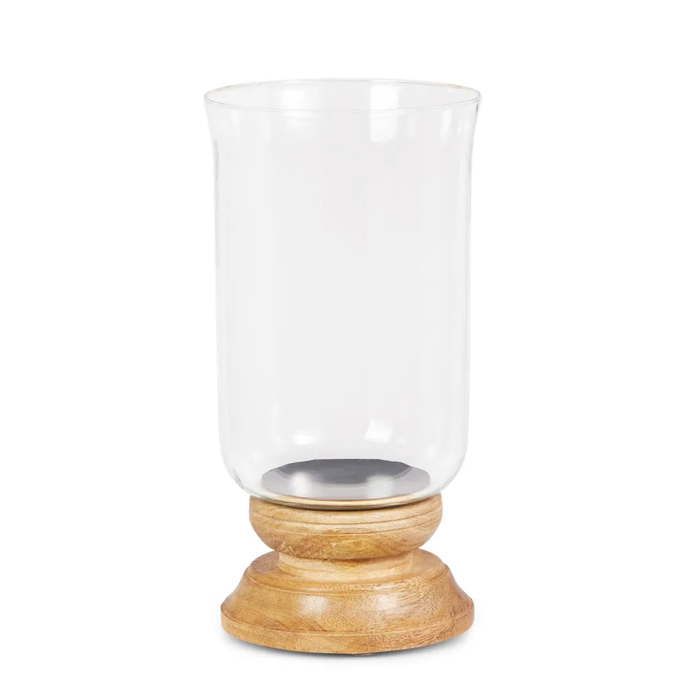 12" Wood Base Candle Holder