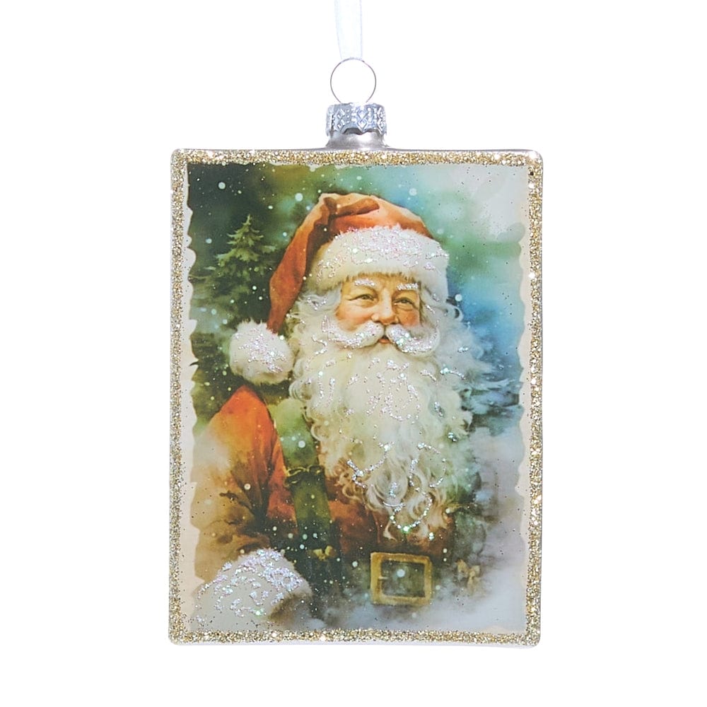 5" Santa Wishes Rectangle Ornament