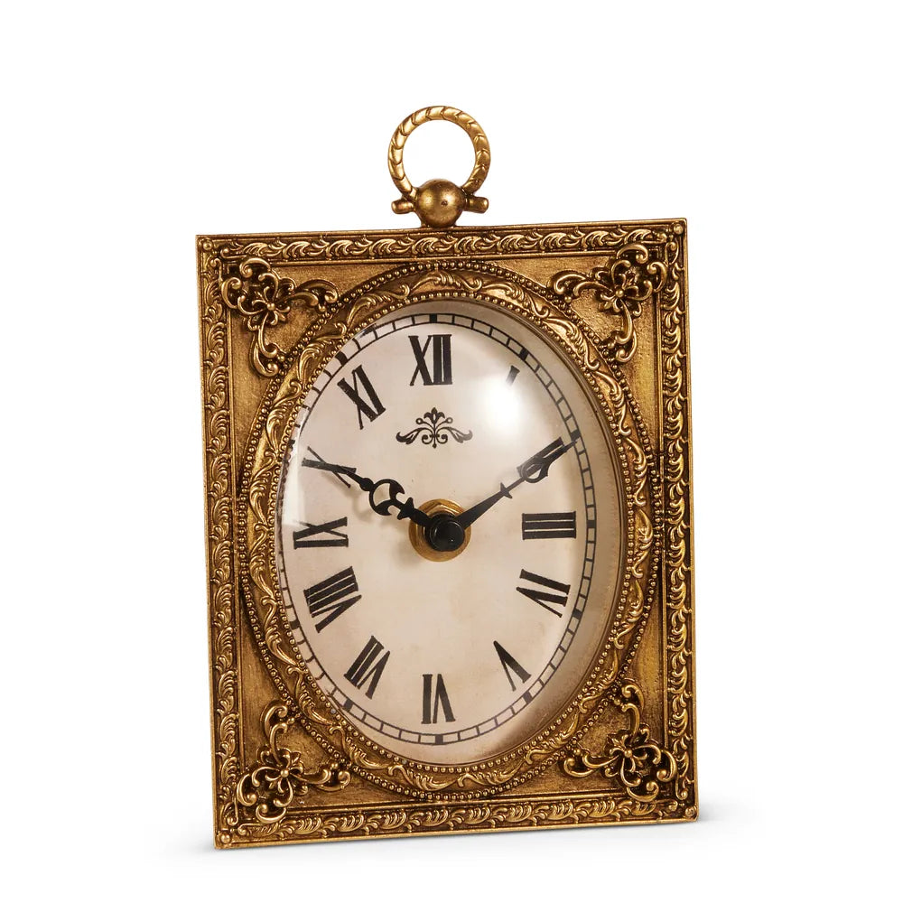 6" Antique Gold Clock