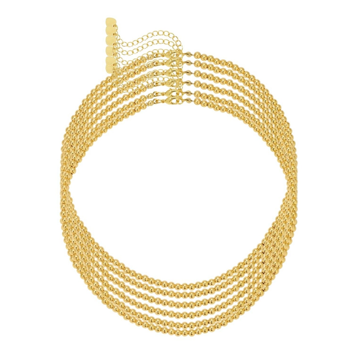 4mm Beaded Gold Necklace