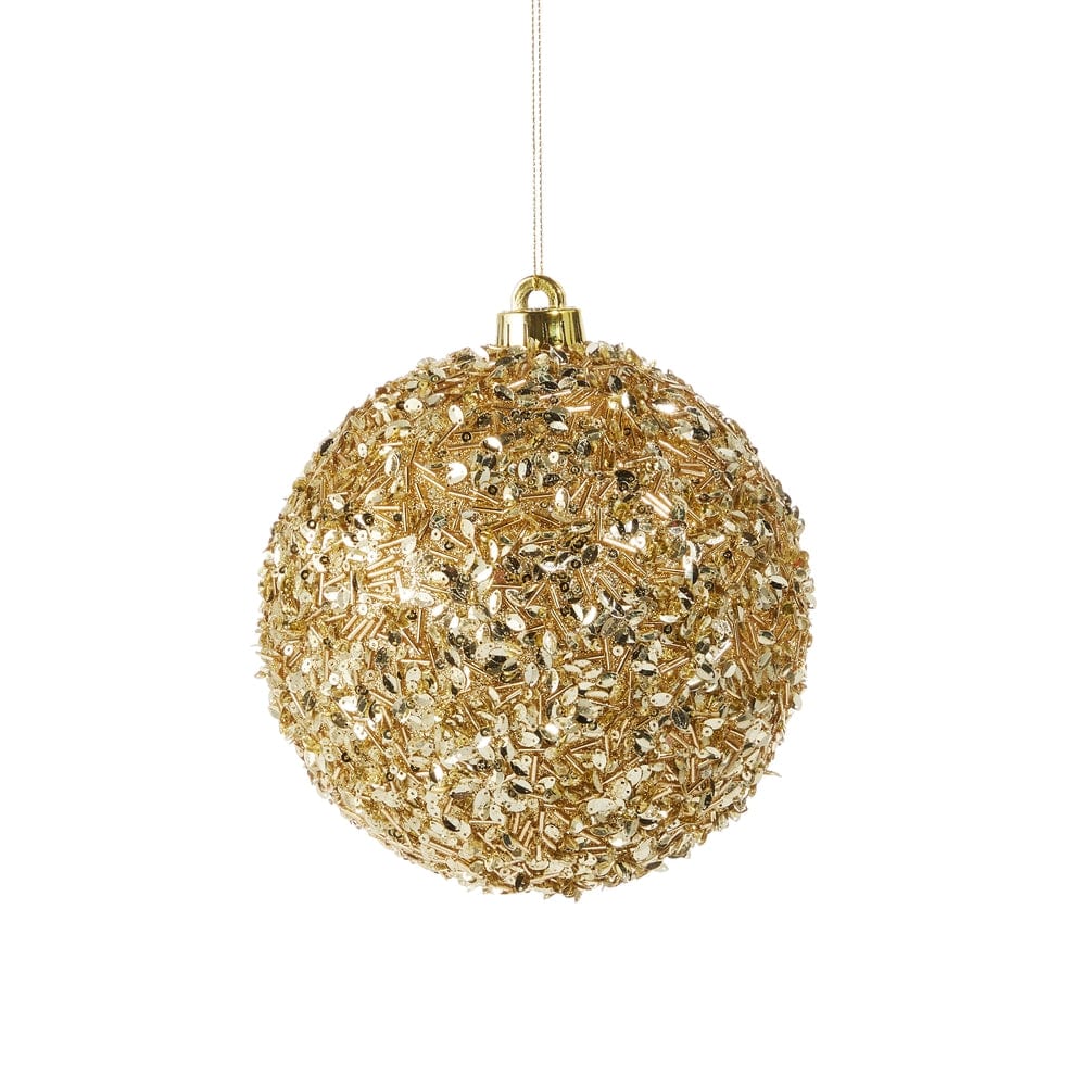 6" Gold Sequin Ball Ornament