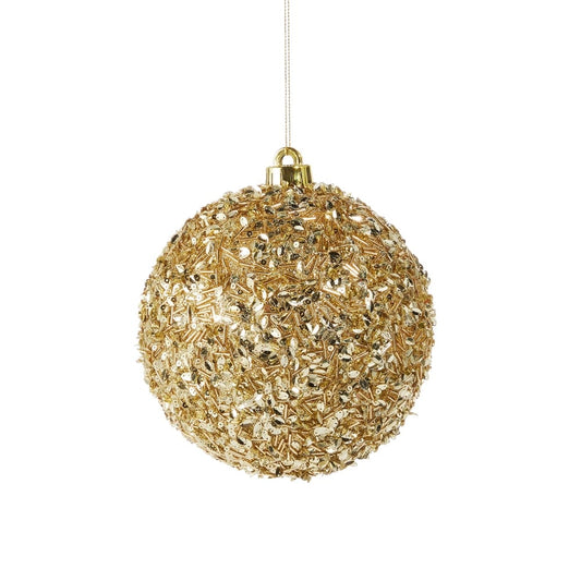 6" Gold Sequin Ball Ornament