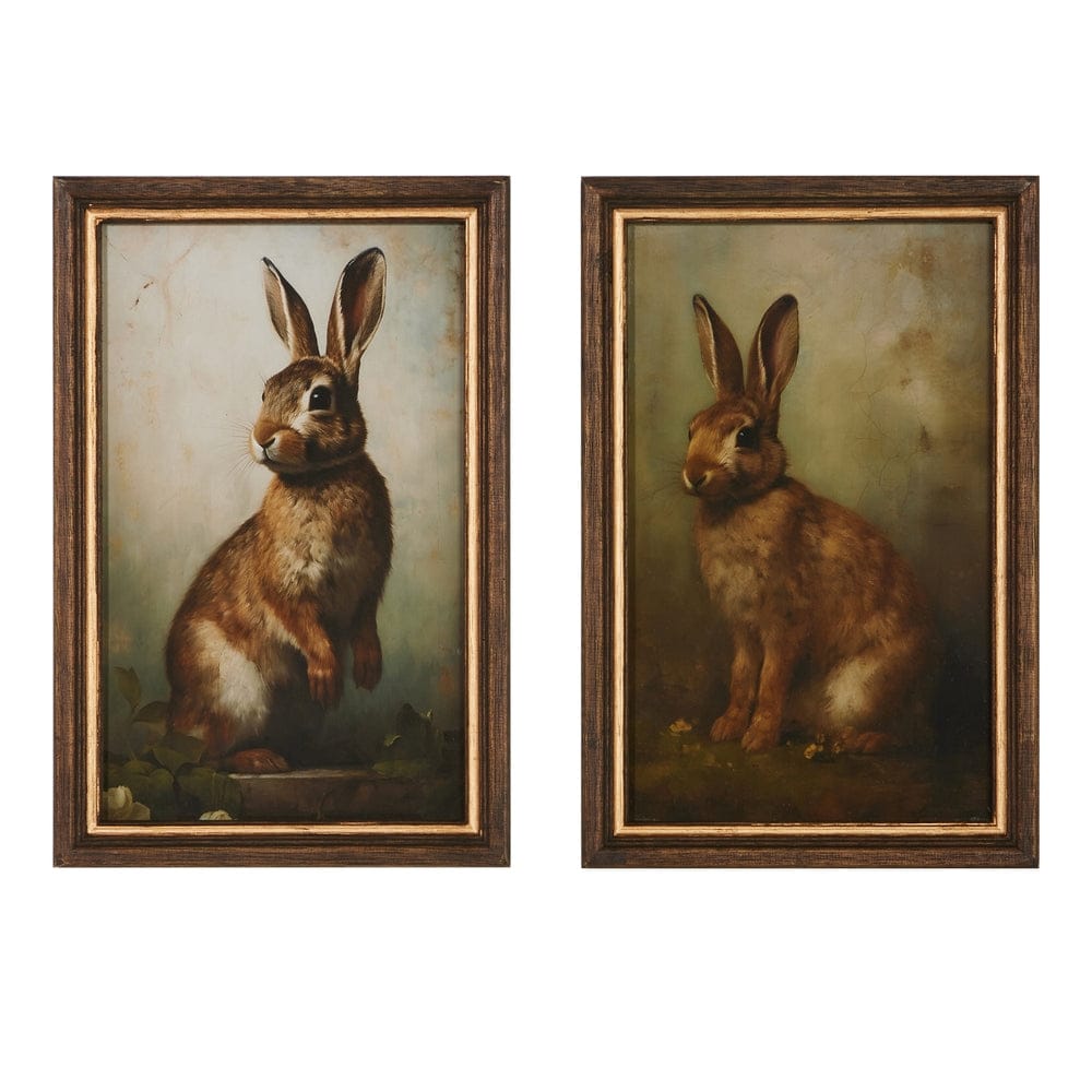 14" Vintage Rabbit Framed Wall Art (2 styles)