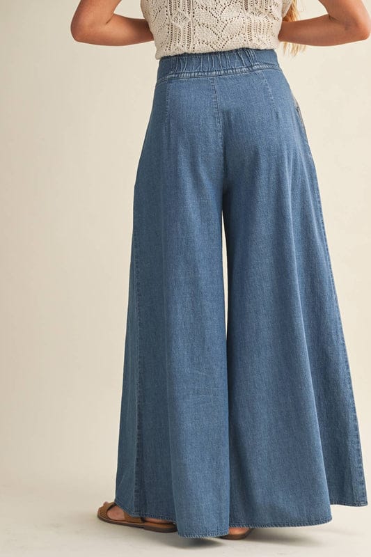Pintuck Wide Leg Pants