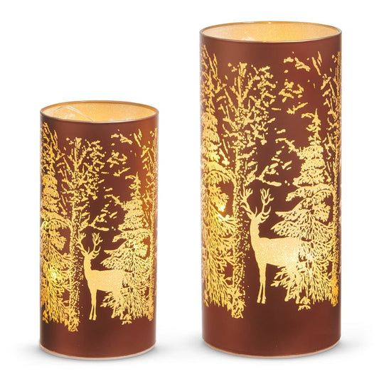 8" Lighted Forest Trees Lanterns