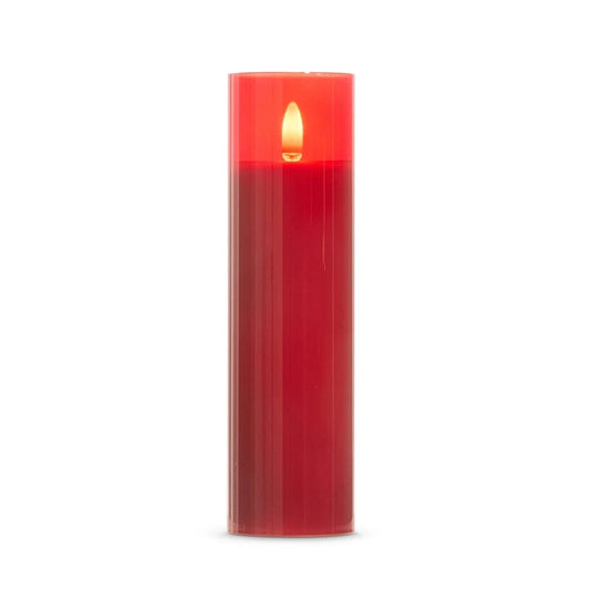 2 X 7" Red Glass Red Pillar Candle