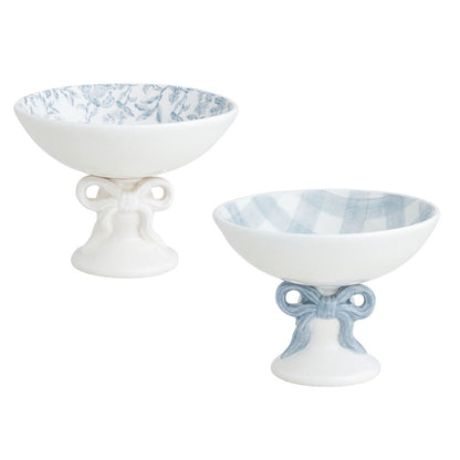 Blue and White Bow Candy Dishes - 2 Styles