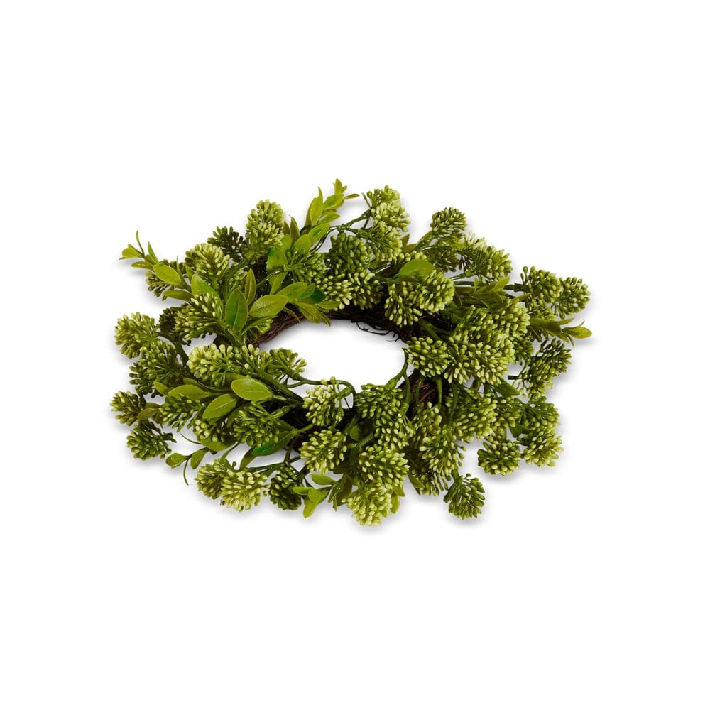 11.5" Sedum Mini Wreath-Candle Ring