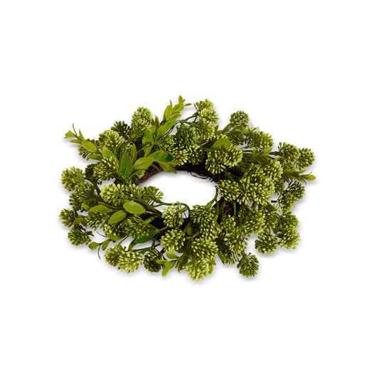 11.5" Sedum Mini Wreath-Candle Ring