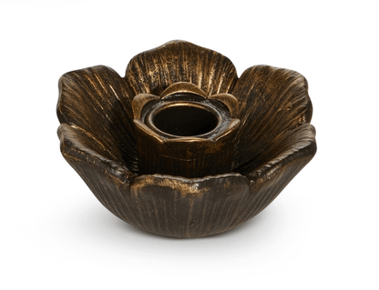 4" Antique Gold Floral Candle Holder (3 styles)