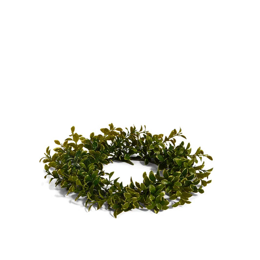 12" Boxwood Mini Wreath-Candle Ring