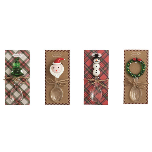 Holiday Glass Candy Scoop Set