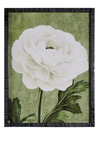 22" Blooming Ivory Flowers in Gold Framed Wall Art