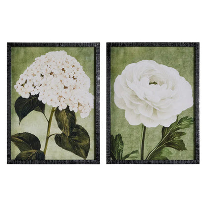 22" Blooming Ivory Flowers in Gold Framed Wall Art