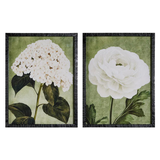 22" Blooming Ivory Flowers in Gold Framed Wall Art