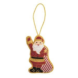 Santa Beaded Ornament