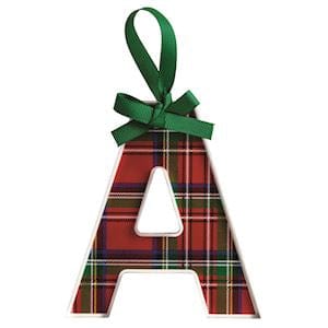 Tartan Plaid Letter Ornaments