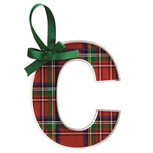 Tartan Plaid Letter Ornaments