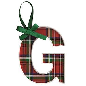 Tartan Plaid Letter Ornaments