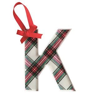 Tartan Plaid Letter Ornaments