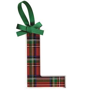 Tartan Plaid Letter Ornaments