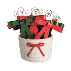 Metal Bow Ornaments - Red and Green