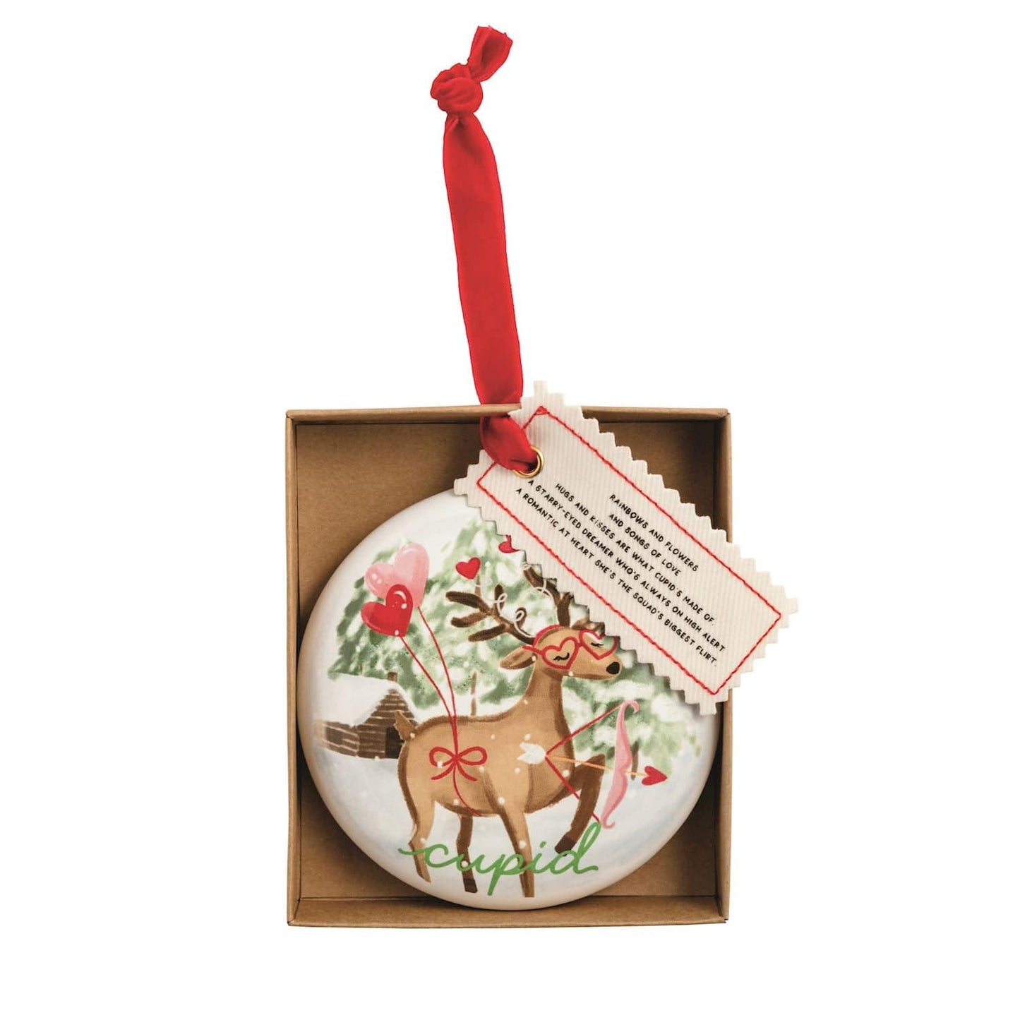 Cupid Reindeer Name Ornament